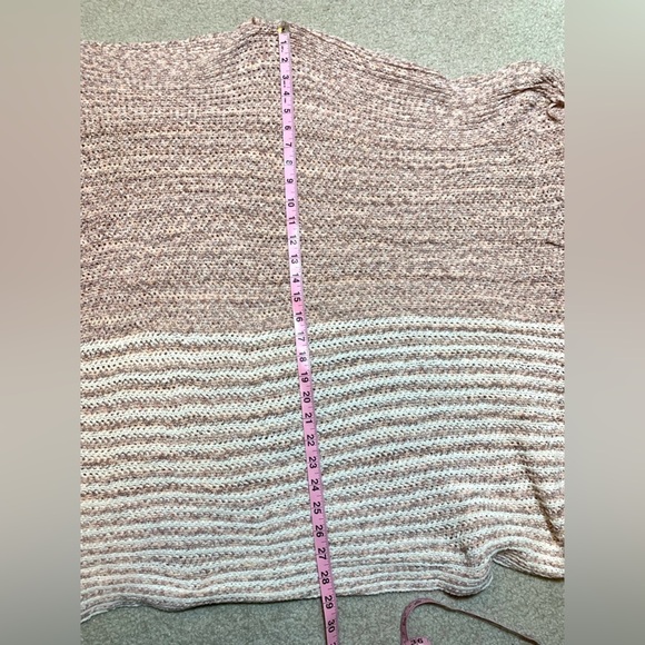 Raj Cream and Pink Knit Poncho Sweater Women One Size - Picture 6 of 6
